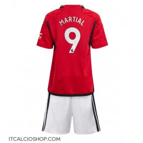 Manchester United Anthony Martial #9 Prima Maglia Bambino 2023-24 Manica Corta (+ Pantaloni corti)